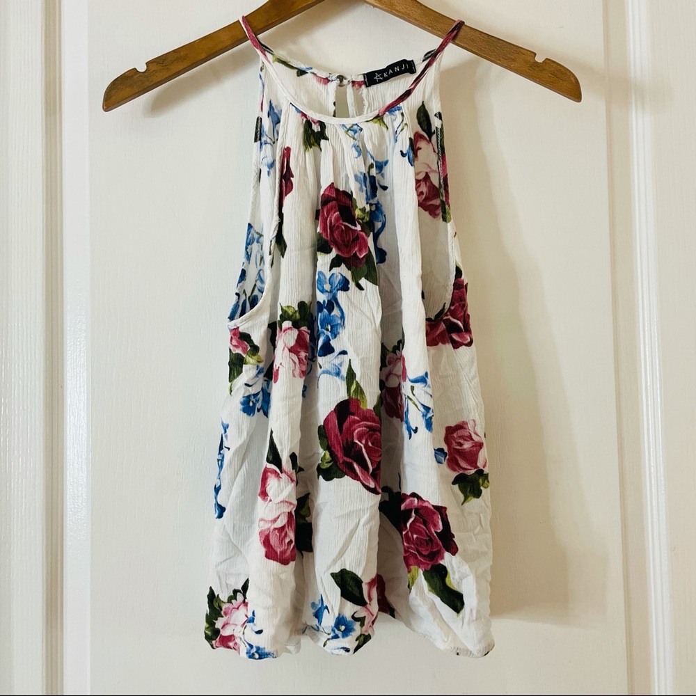 3/$20 Kanji floral tank top